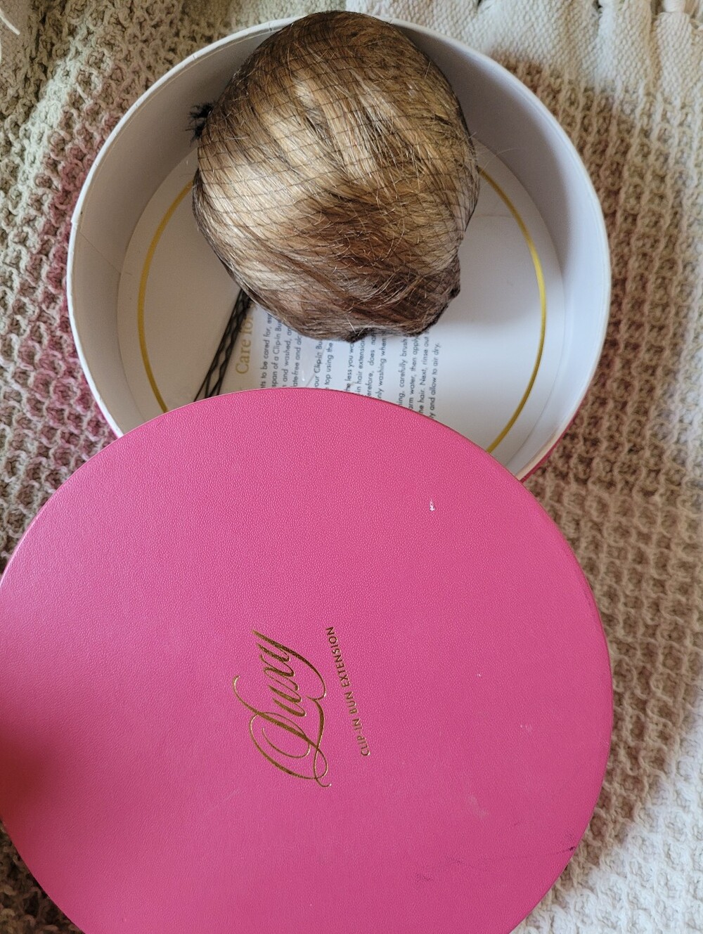 Luxy Hair Bun Extension, Color 7T18 Bronde Balayage, 100% Remy